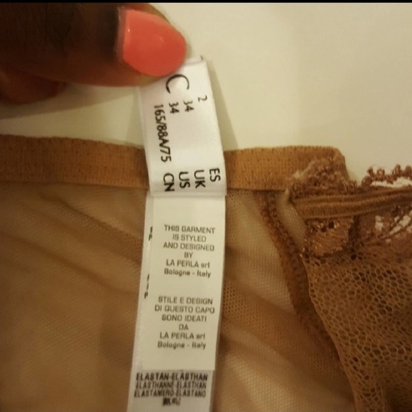 La Perla nude Idylle Silk Trim Bodysuit size 34C - Picture 8 of 8